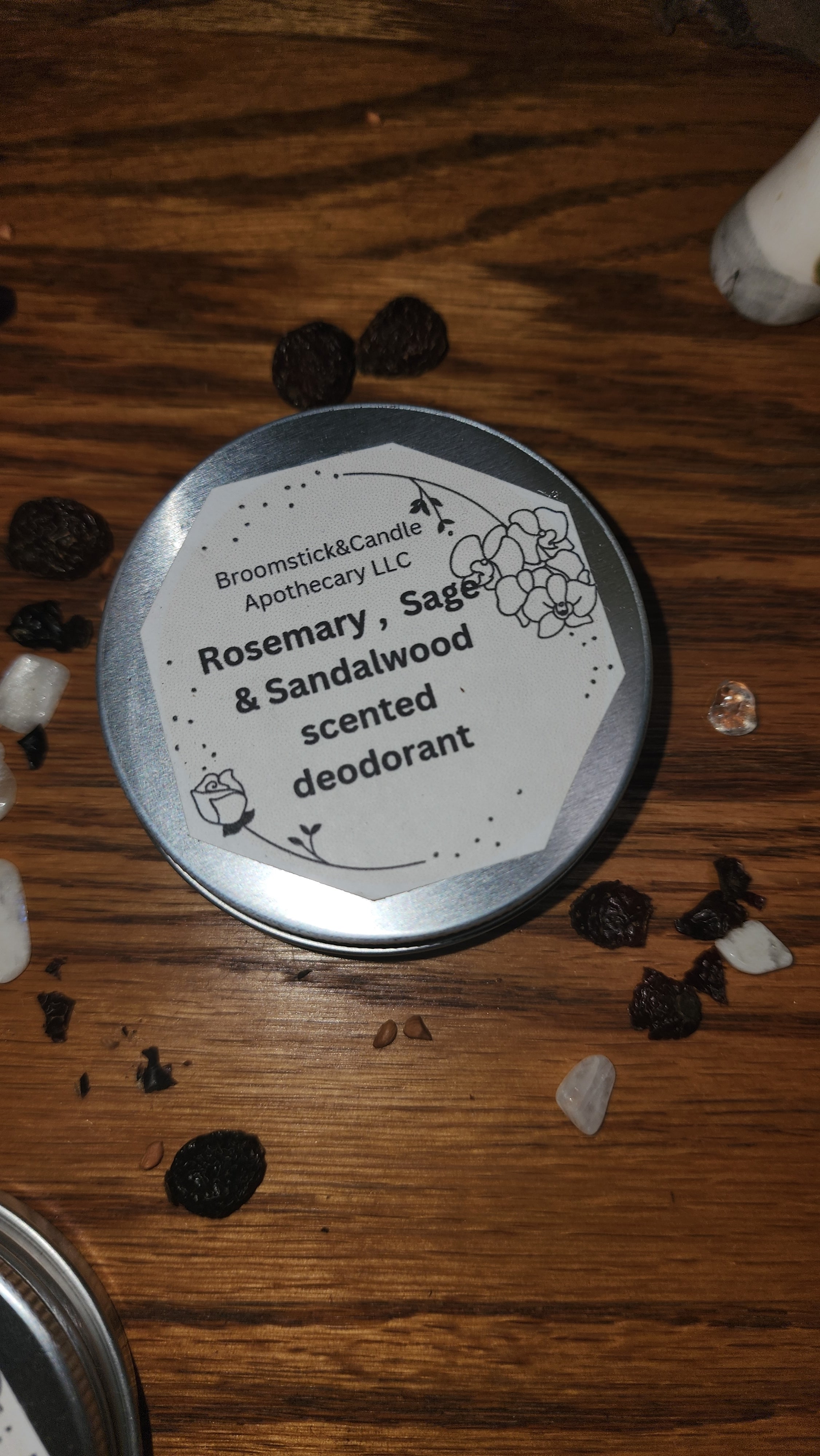 Rosemary, Sage and sandalwood scented deodorant